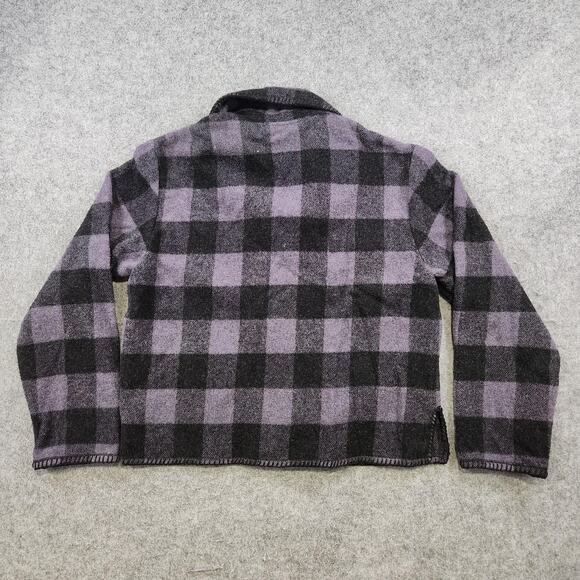 LD Burke Santa Fe Jacket Womens Medium Purple Black Buffalo Plaid Wool Blend USA - Picture 10 of 12